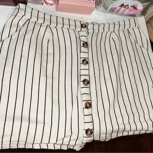 Charlotte Russe Striped Button-Front Skirt